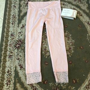 Pink Lace cuff Leggings